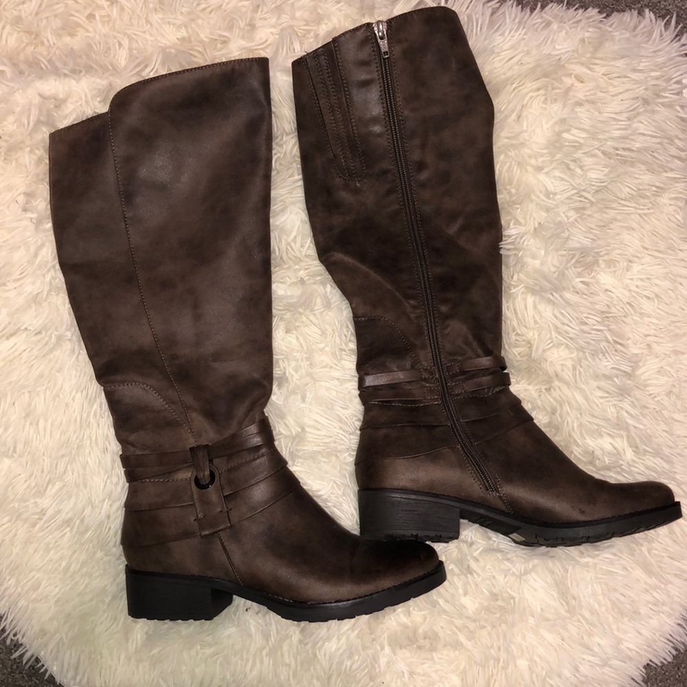 Brown tall boots